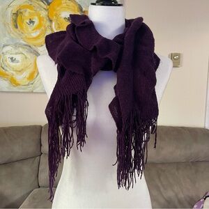 Elegant Purple Waterfall Fringe Scarf